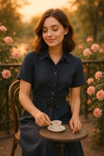 Femme en robe d'été